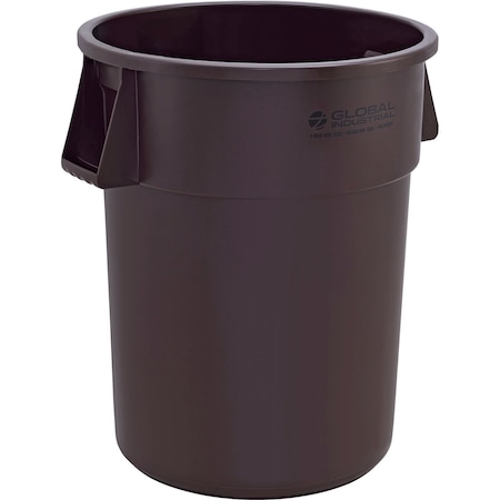Global Industrial Plastic Trash Can, Brown, 55 Gallon 240464BN